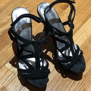 High 4” Black Criss Cross Heels